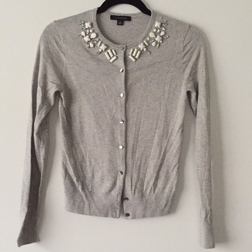Ann Taylor Embellished Jeweled Cardigan